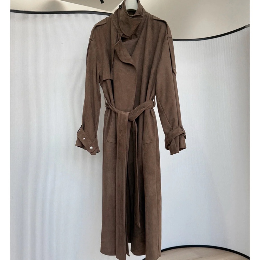 Pixie market faux suede trenchcoat